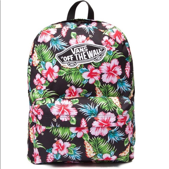 vans realm hawaiian floral backpack